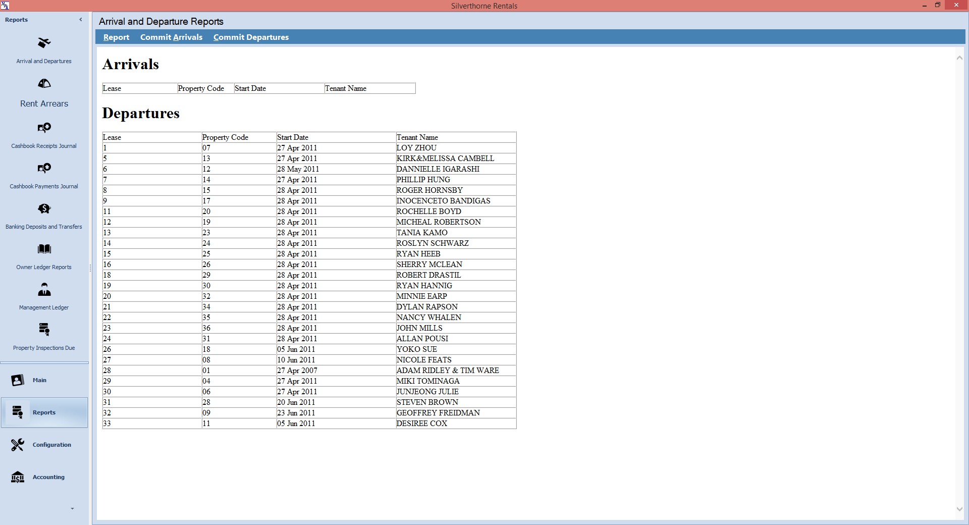 Arrival and Departures
